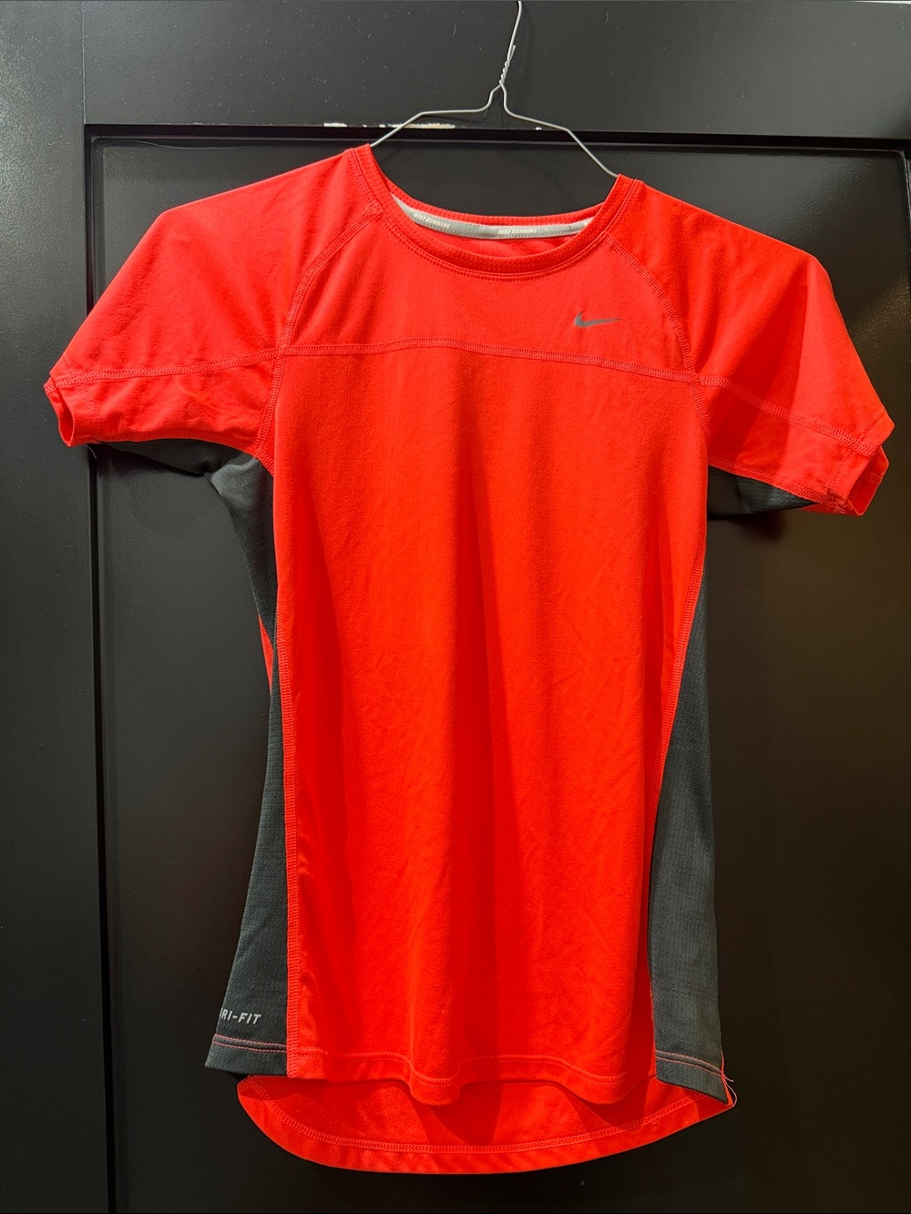 Nike Dark Coral Athletic Short-Sleeve Tee with Gray Panels
